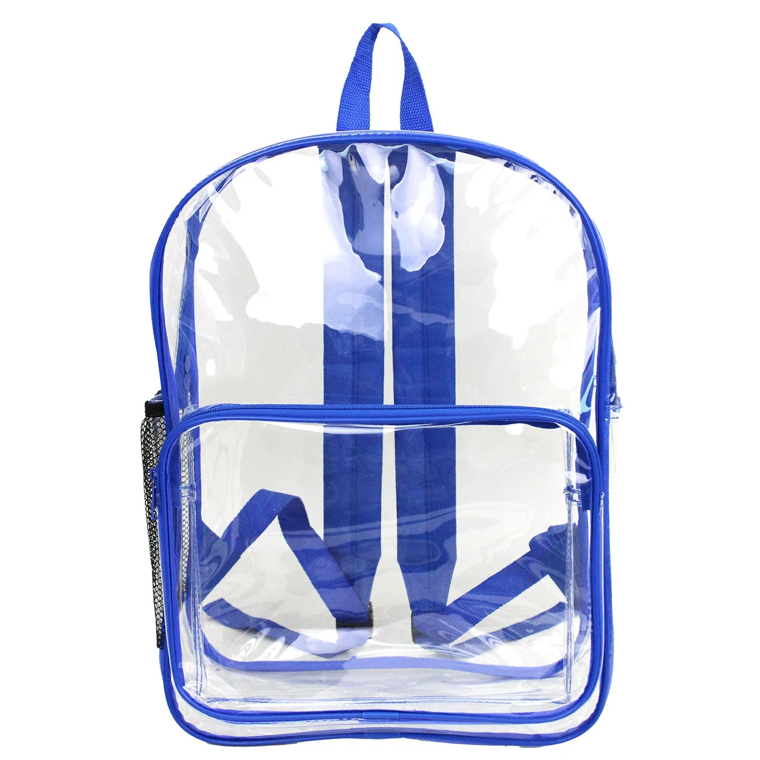 Wholesale Case Lot: 25 pcs 16" Heavy Duty Clear Security Backpack 0.3mm PVC Quality See-Through Student Bookbag  |||   25 PACKS | $6.76 PER PACK