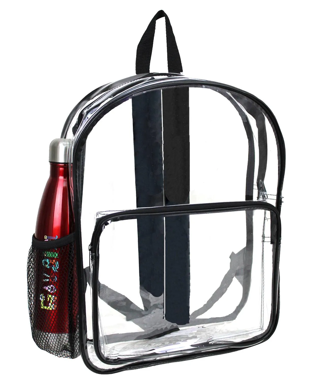 Wholesale Case Lot: 25 pcs 16" Heavy Duty Clear Security Backpack 0.3mm PVC Quality See-Through Student Bookbag  |||   25 PACKS | $6.76 PER PACK