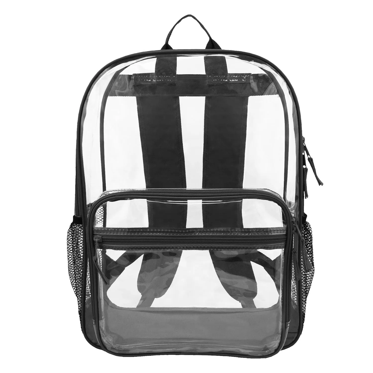 Wholesale Case Lot: 25 pcs 18" Heavy Duty Multi Function Backpack 0.3mm PVC Quality See-Through Student Bookbag  |||   25 PACKS | $8 PER PACK