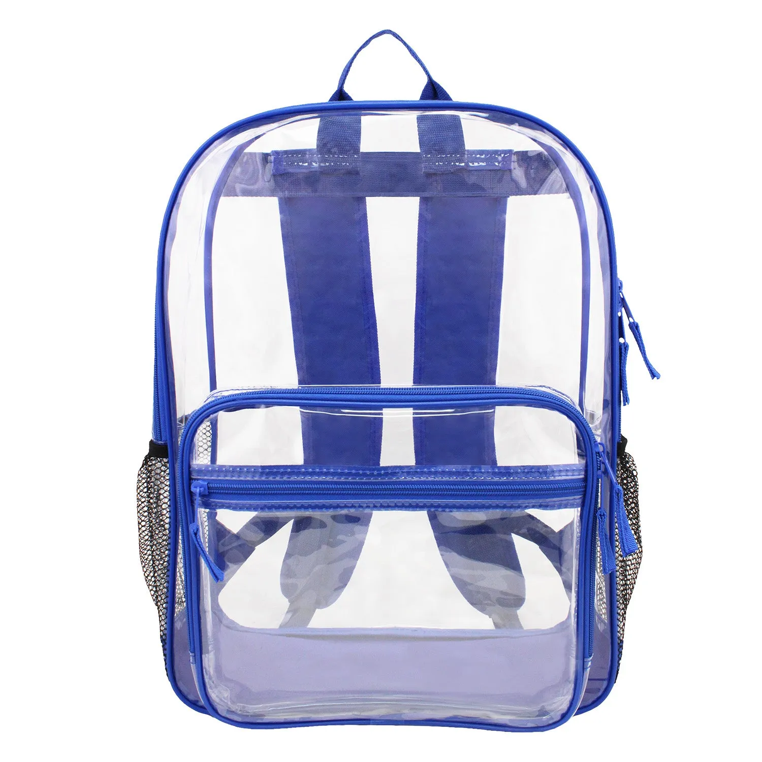 Wholesale Case Lot: 25 pcs 18" Heavy Duty Multi Function Backpack 0.3mm PVC Quality See-Through Student Bookbag  |||   25 PACKS | $8 PER PACK