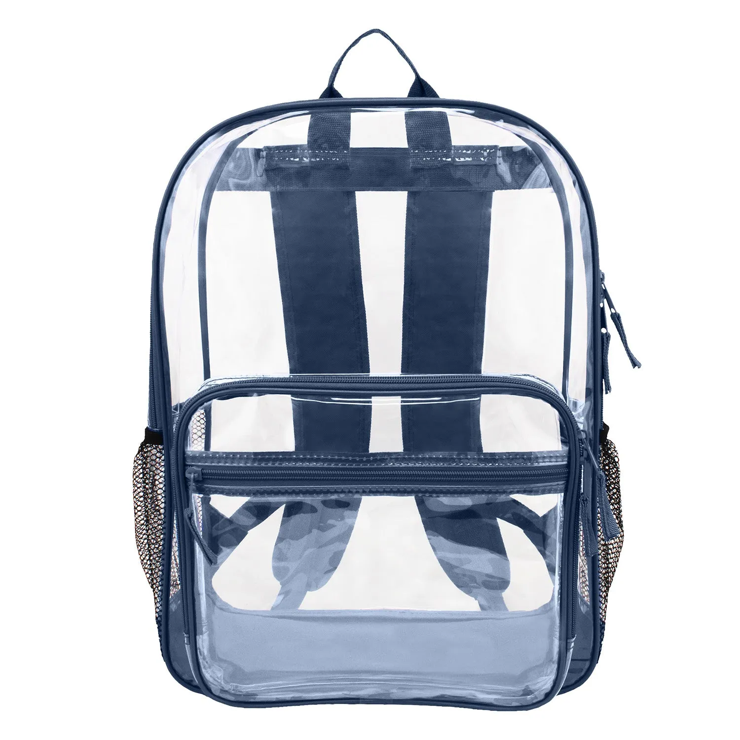 Wholesale Case Lot: 25 pcs 18" Heavy Duty Multi Function Backpack 0.3mm PVC Quality See-Through Student Bookbag  |||   25 PACKS | $8 PER PACK