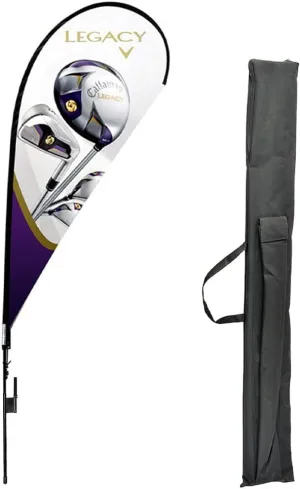 Windless Feather Flag Pole Kit Teardrop Flag Set Swooper Flag for Business Advertisement Including 4 Flagpoles and Ground Spike with Canvas Bag (M/11FT-Canvas Bag)