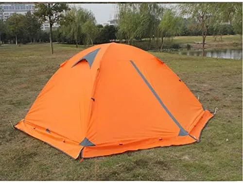 Winter Tent with Snow Skirt!2-3Persons Aluminum Pole Double Layer 2Doors Windproof Big Rain Proof Professional Camping Tent (Color : E) (Black One Size)