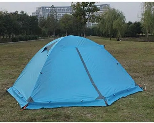 Winter Tent with Snow Skirt!2-3Persons Aluminum Pole Double Layer 2Doors Windproof Big Rain Proof Professional Camping Tent (Color : E) (Black One Size)