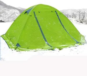 Winter Tent with Snow Skirt!2-3Persons Aluminum Pole Double Layer 2Doors Windproof Big Rain Proof Professional Camping Tent (Color : E) (Black One Size)