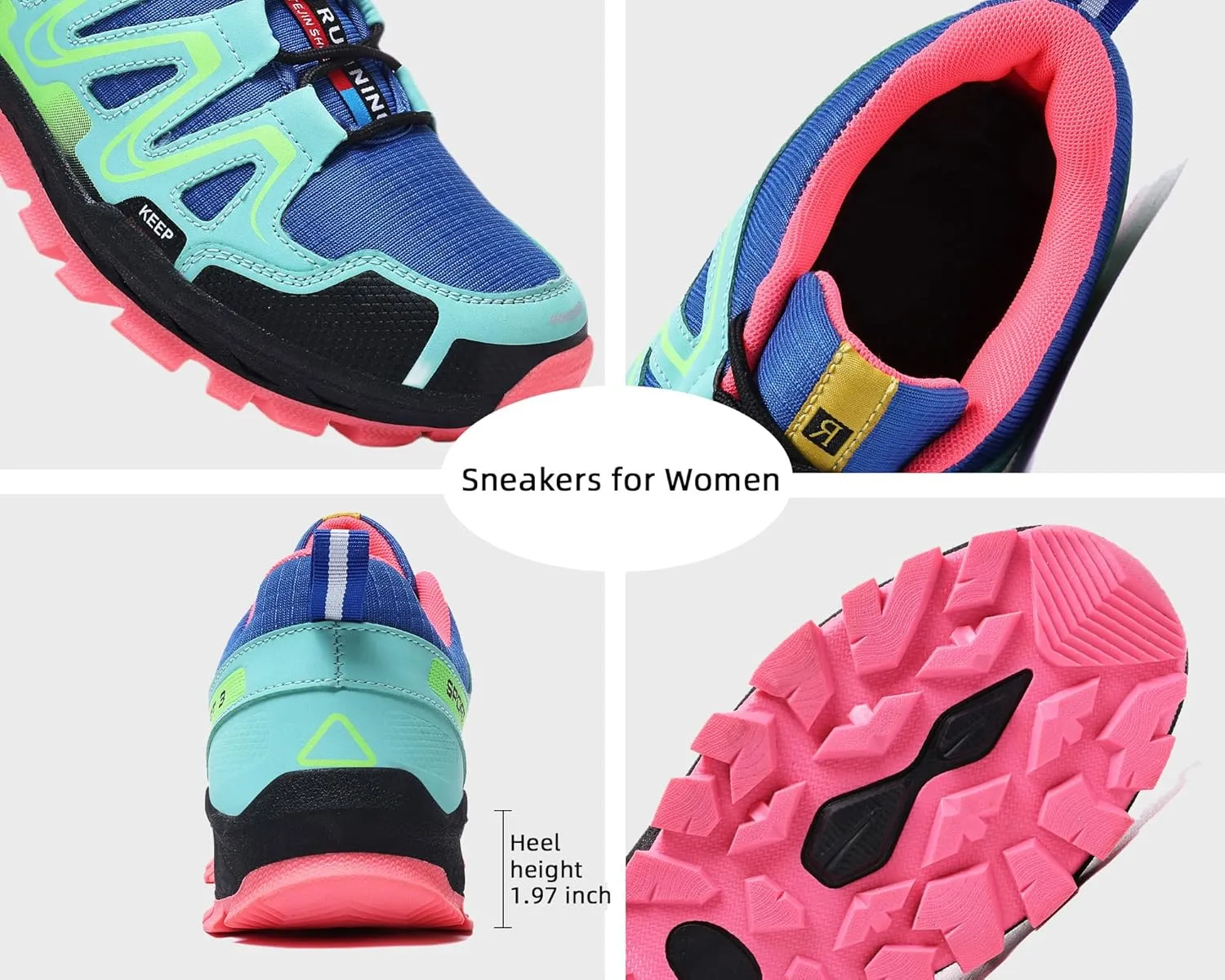 Women Fashion Sneakers Colorful Walking Leather Casual Shoes Lace-Up Non-Slip Lightweight Breathable Comfortable Running Tennis Platform Shoes for Women