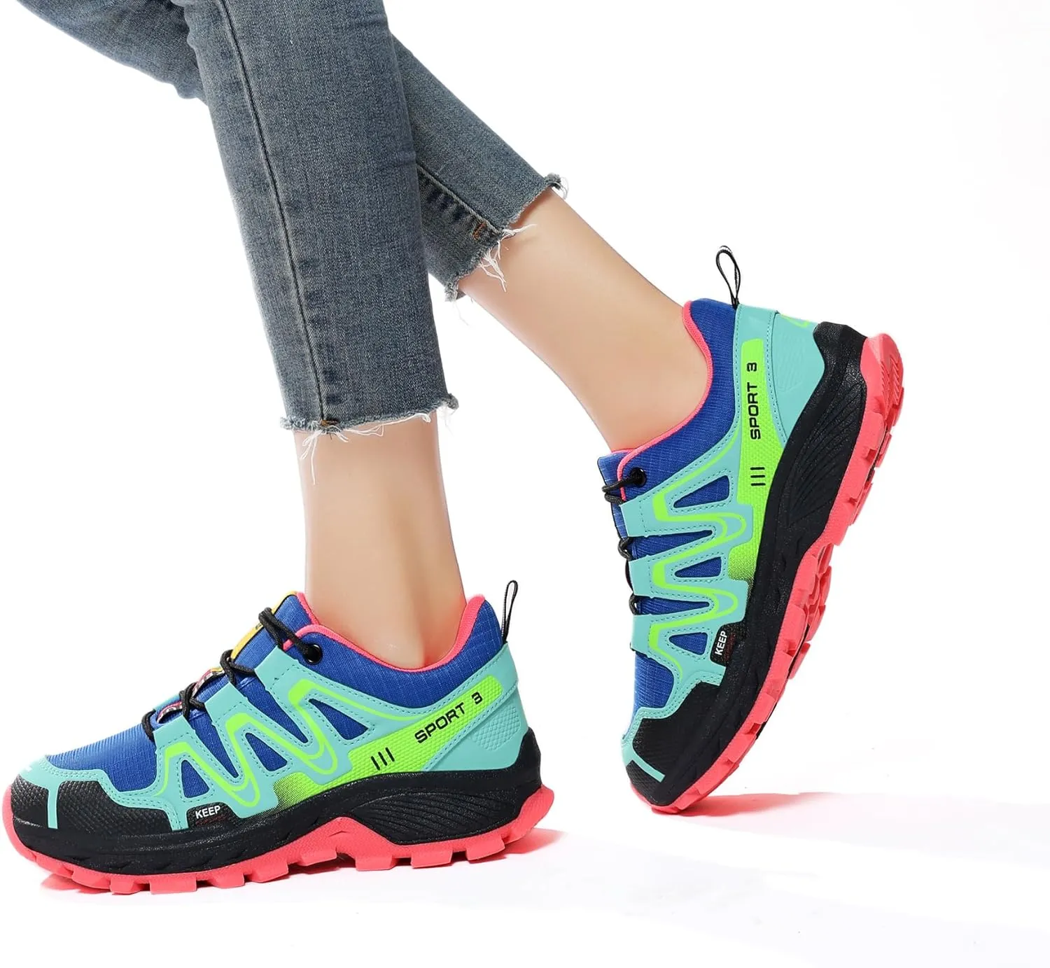 Women Fashion Sneakers Colorful Walking Leather Casual Shoes Lace-Up Non-Slip Lightweight Breathable Comfortable Running Tennis Platform Shoes for Women