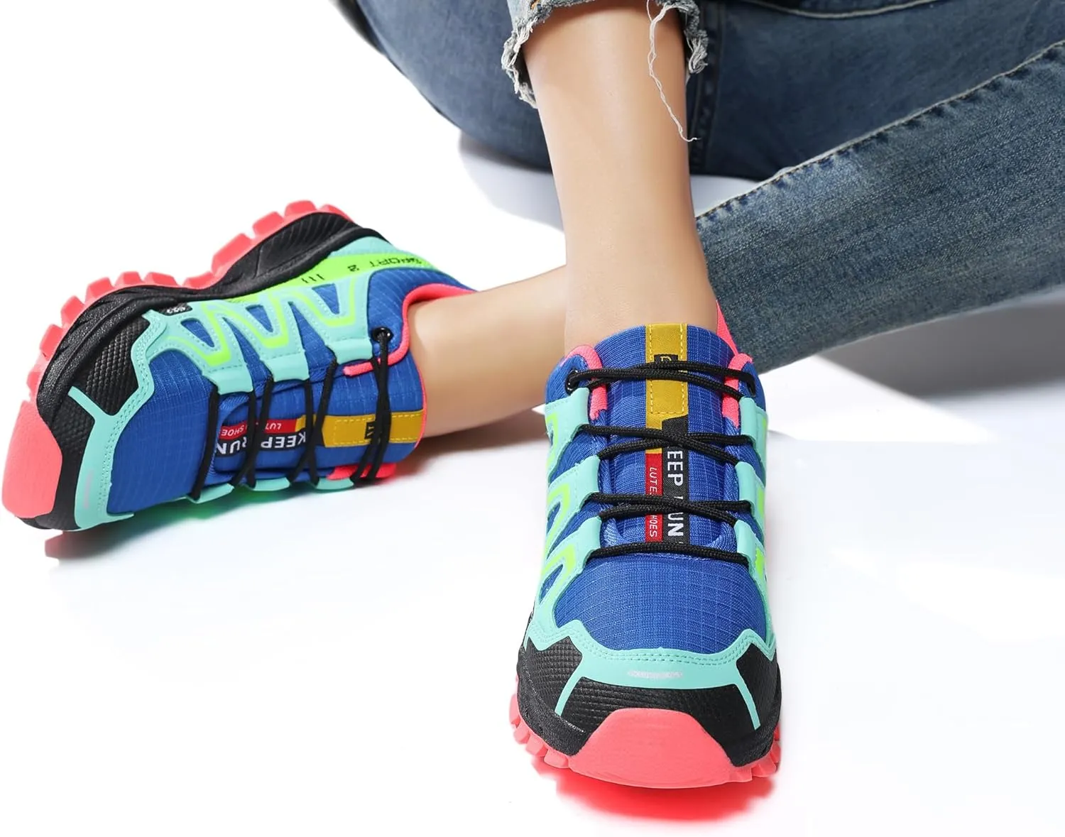 Women Fashion Sneakers Colorful Walking Leather Casual Shoes Lace-Up Non-Slip Lightweight Breathable Comfortable Running Tennis Platform Shoes for Women