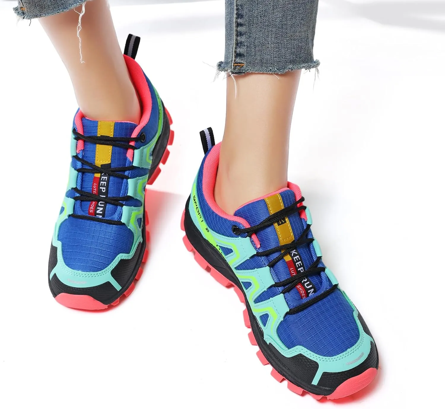 Women Fashion Sneakers Colorful Walking Leather Casual Shoes Lace-Up Non-Slip Lightweight Breathable Comfortable Running Tennis Platform Shoes for Women
