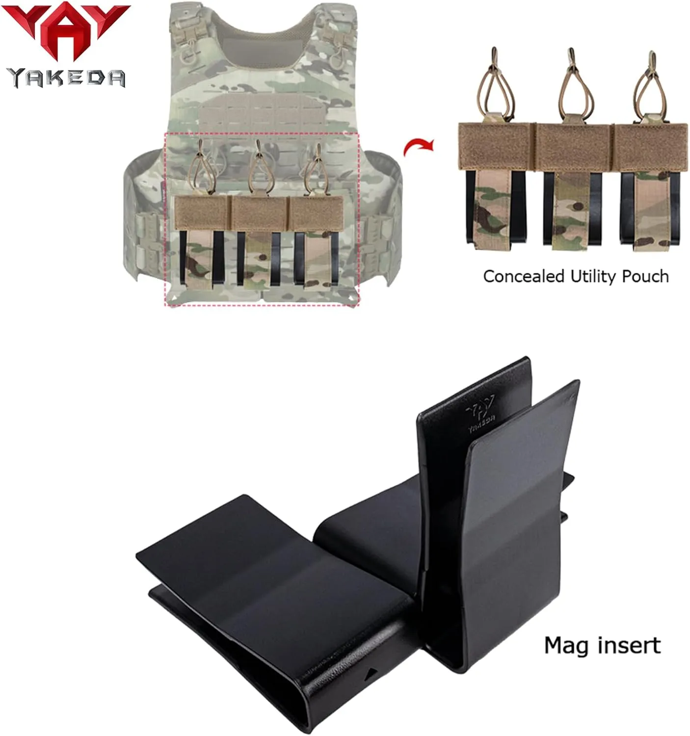 YAKEDA Tactical Weighted Vest With Quick Release Buckle Airsoft Outdoor Vest Back Ziiper Combination with Backpack