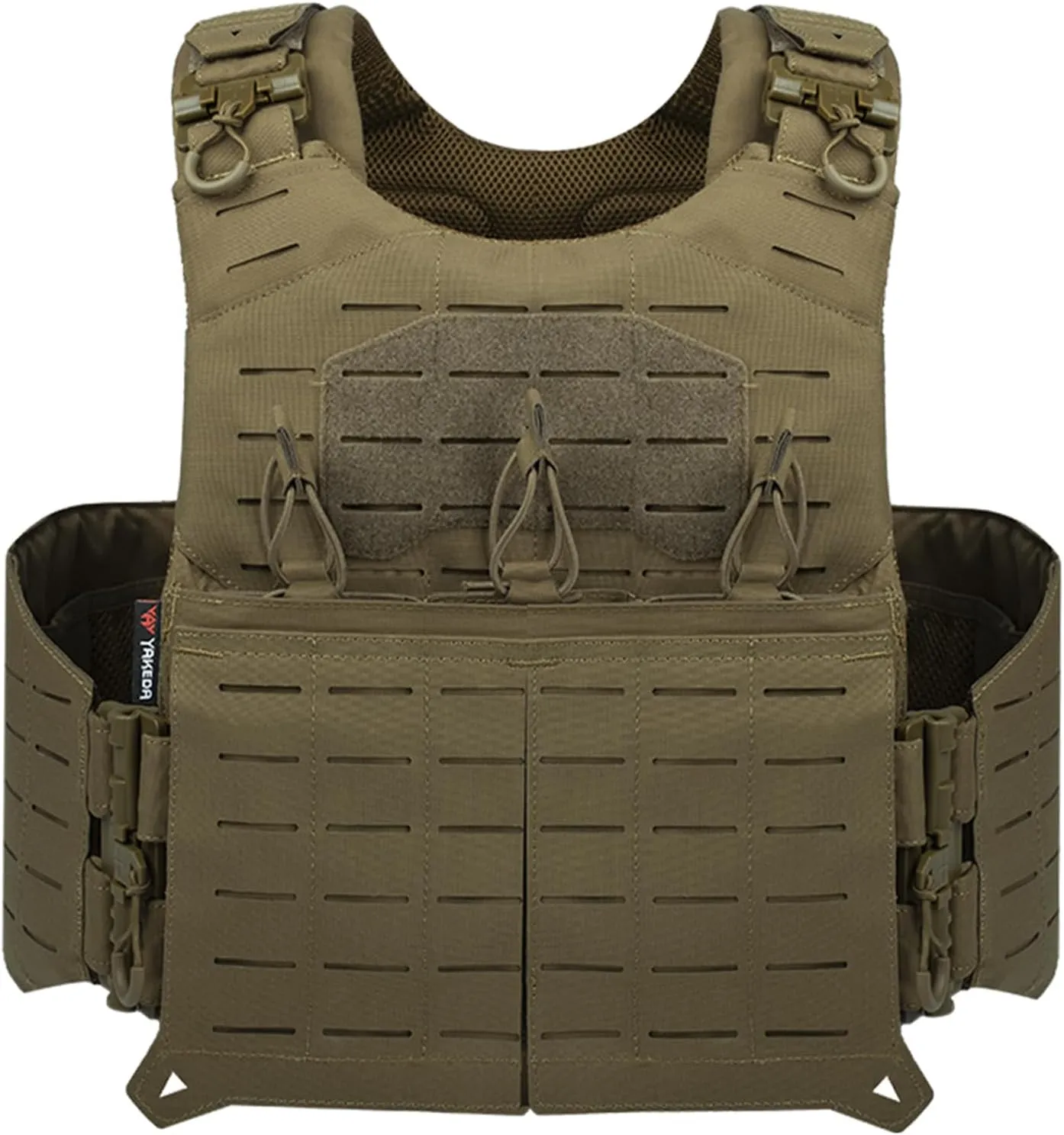 YAKEDA Tactical Weighted Vest With Quick Release Buckle Airsoft Outdoor Vest Back Ziiper Combination with Backpack