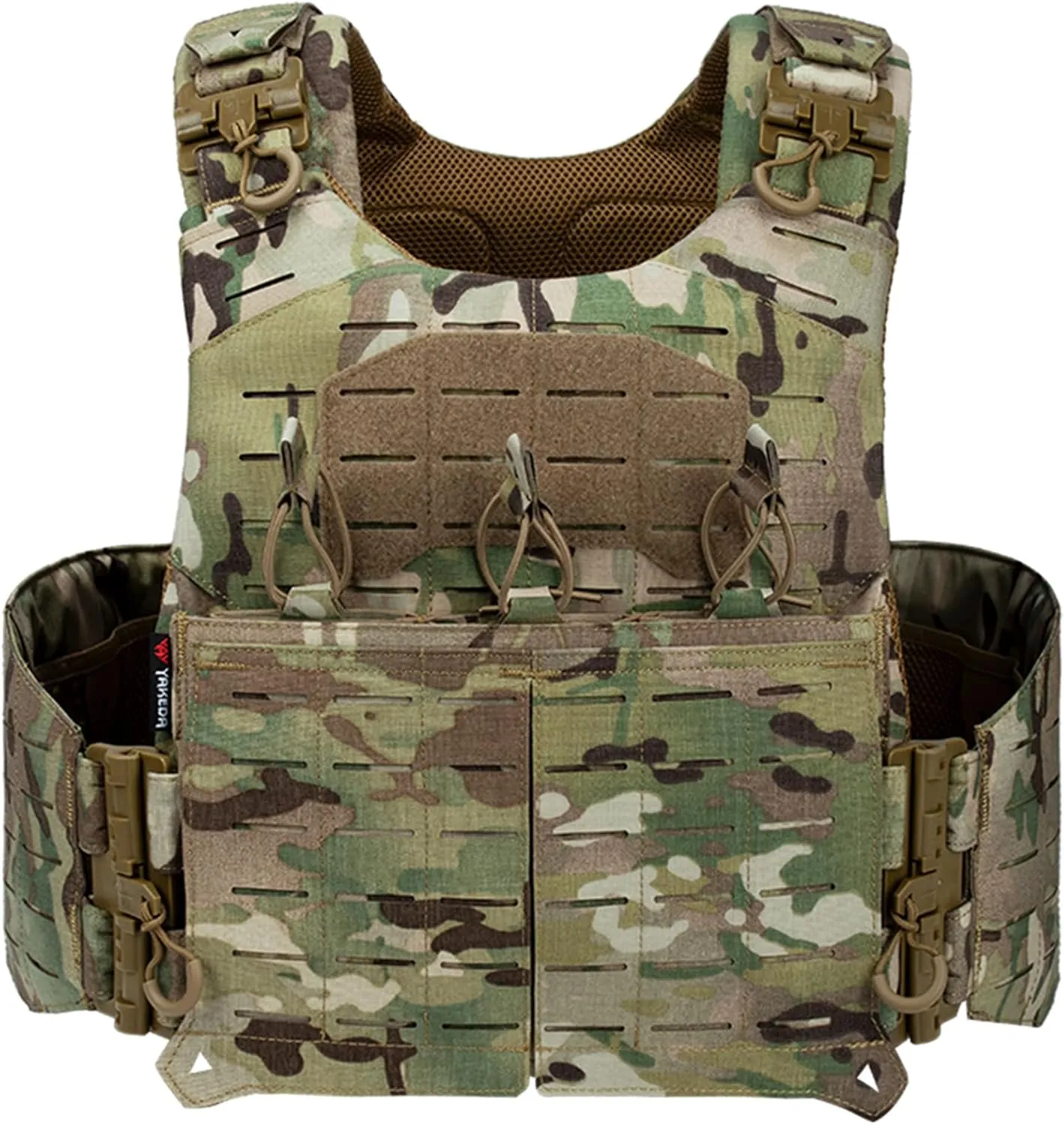 YAKEDA Tactical Weighted Vest With Quick Release Buckle Airsoft Outdoor Vest Back Ziiper Combination with Backpack