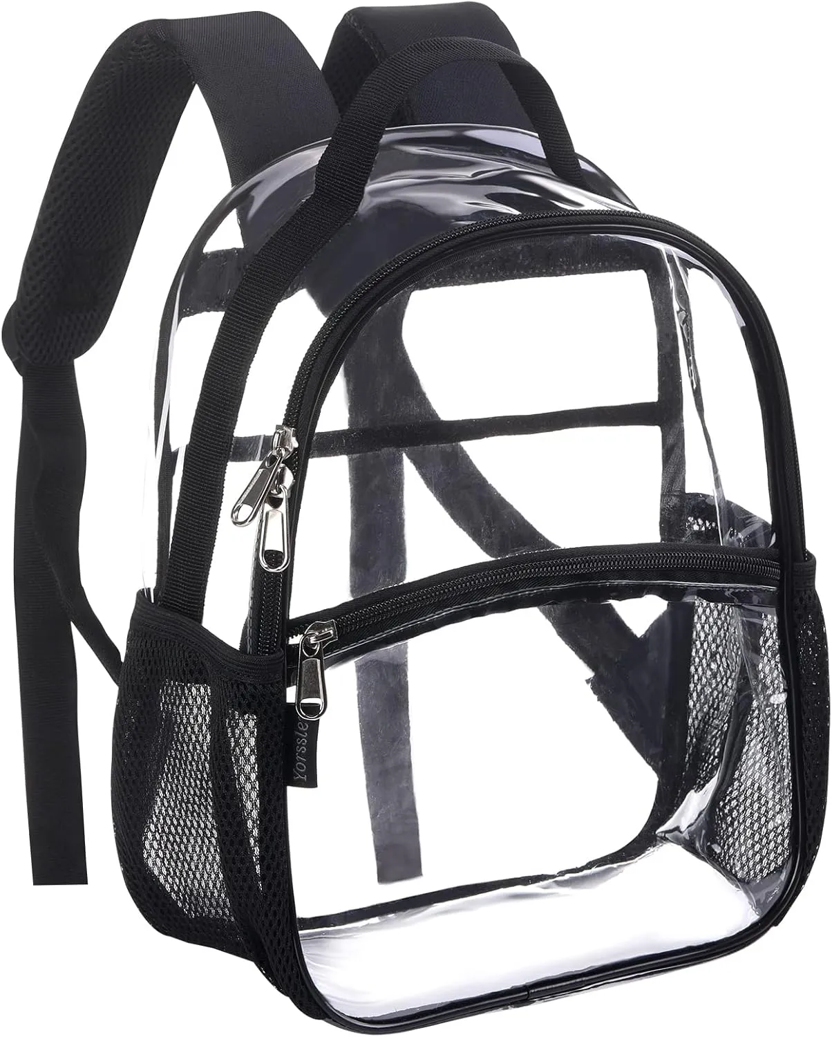 Yorssley Clear Backpack 12” - Heavy Duty Small Plastic Bookbag for Boys, Girls & Women Men- See Through Bag, Stadium Approved Transparent Backpack