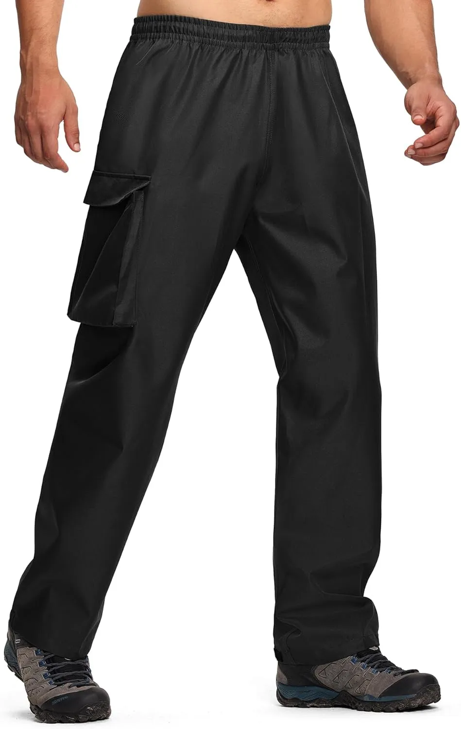 ZITY Men's Rain Over Pants Waterproof Heavy Duty Thick Hiking Pants Golf Pants with Lightweight Packable Bag