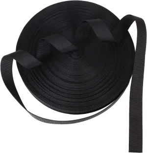 ZOEYES 1 Inch Heavy Duty Nylon Webbing 50 Yards Black Nylon Strapping Flat Webbing Strap, Great for Dog Leash, Collars, Seat Belt, Backpack, Outdoor DIY Gear Repair, Crafts