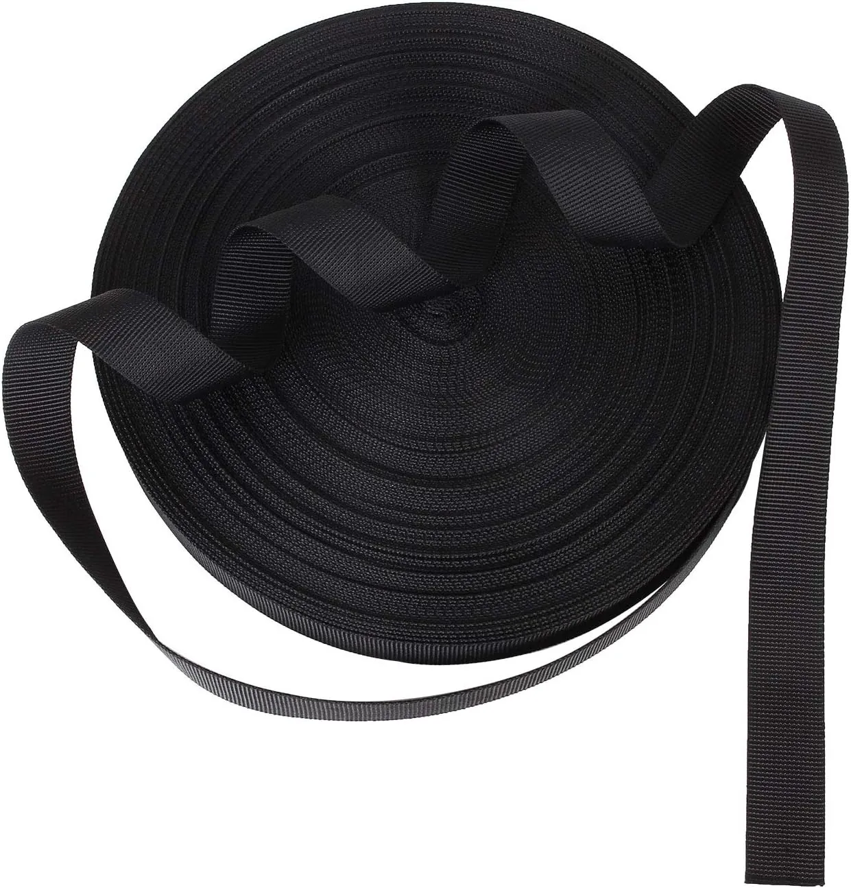 ZOEYES 1 Inch Heavy Duty Nylon Webbing 50 Yards Black Nylon Strapping Flat Webbing Strap, Great for Dog Leash, Collars, Seat Belt, Backpack, Outdoor DIY Gear Repair, Crafts
